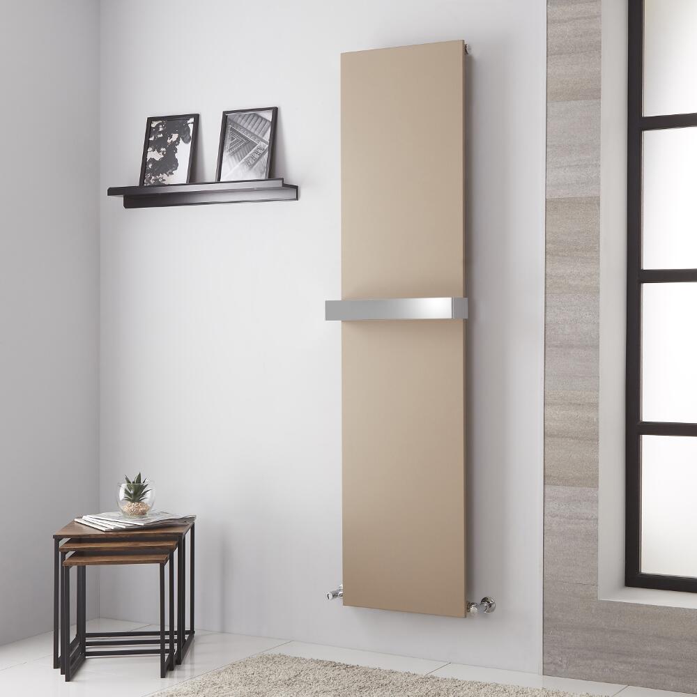 Radiador de Diseño Vertical - Panel Plano - Conexión Central - Color Cuarzo Mineral - 1800mm x 450mm - 1016 Vatios - Trevi