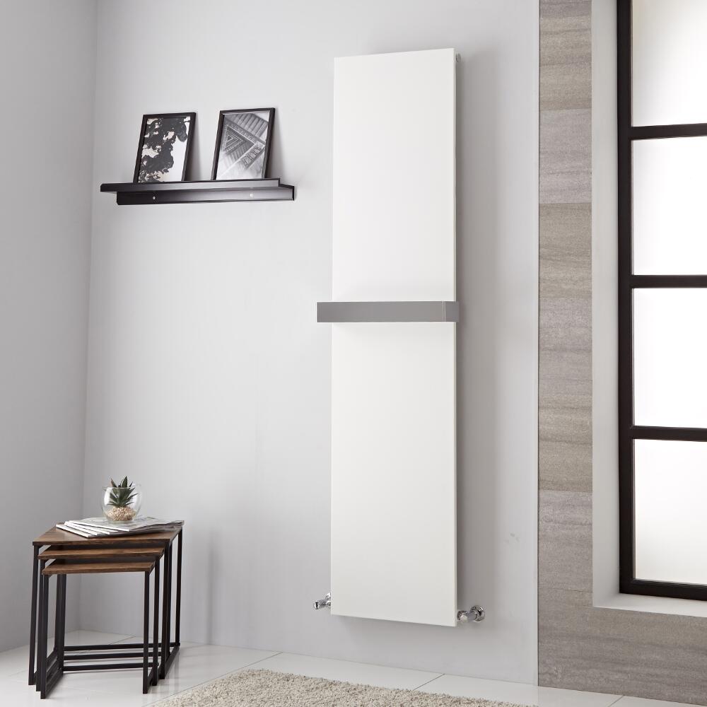 Radiador de Diseño Vertical - Panel Plano – Conexión Central – Blanco Mineral - 1800mm x 450mm - 1016 Vatios - Trevi