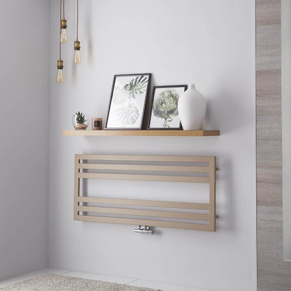 Radiador Toallero de Diseño Horizontal – Color Cuarzo Mineral - 500mm x 1200mm - 582 Vatios - Ponza