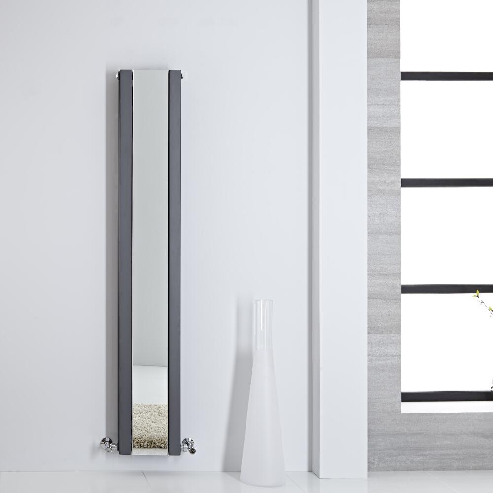 Radiador de Diseño - Vertical Con Espejo - Antracita - 1600mm x 265mm - 884 Vatios - Sloane