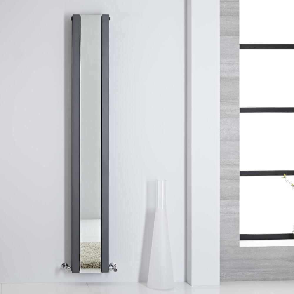 Radiador de Diseño - Vertical Con Espejo - Antracita - 1800mm x 265mm - 995 Vatios - Sloane