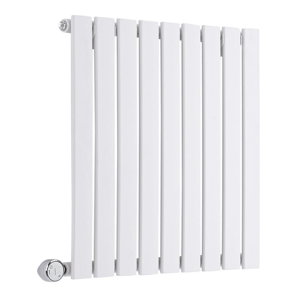 Radiador de Diseño Eléctrico Horizontal - Blanco - 635mm x 600mm x 54mm - Elemento Termostático de 600W - Sloane