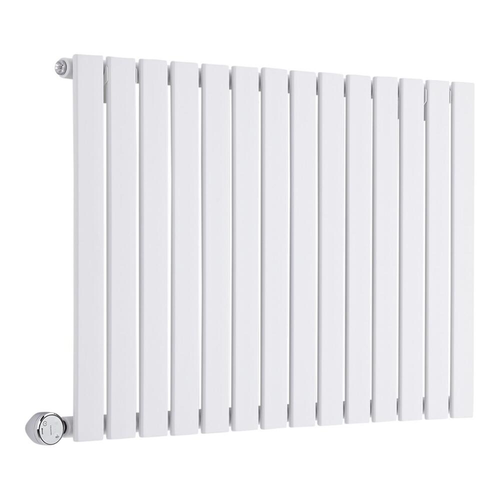Radiador de Diseño Eléctrico Horizontal - Blanco - 635mm x 980mm x 46mm - Elemento Termostático de 600W - Delta
