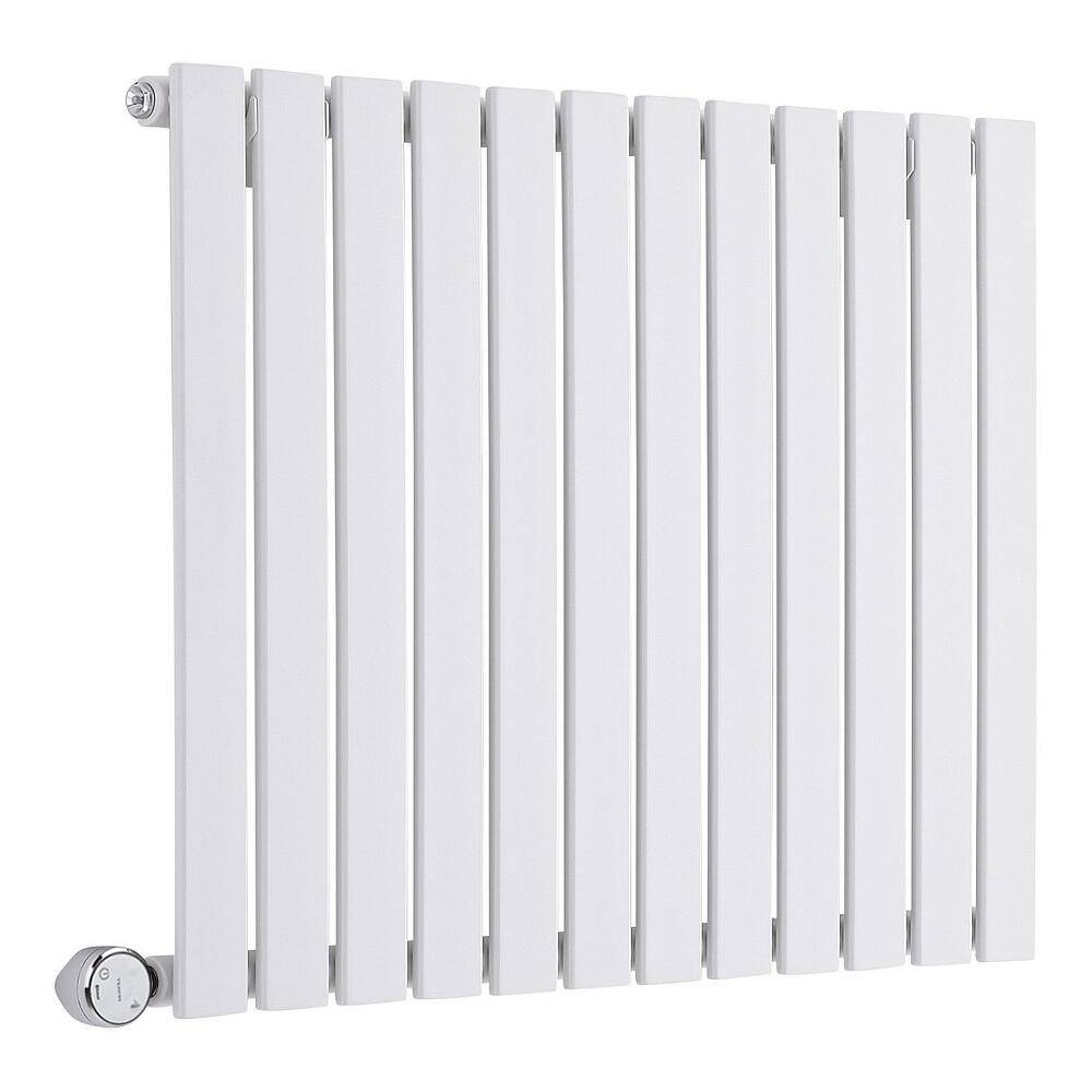 Radiador de Diseño Eléctrico Horizontal - Blanco - 635mm x 840mm x 46mm - Elemento Termostático de 600W - Delta