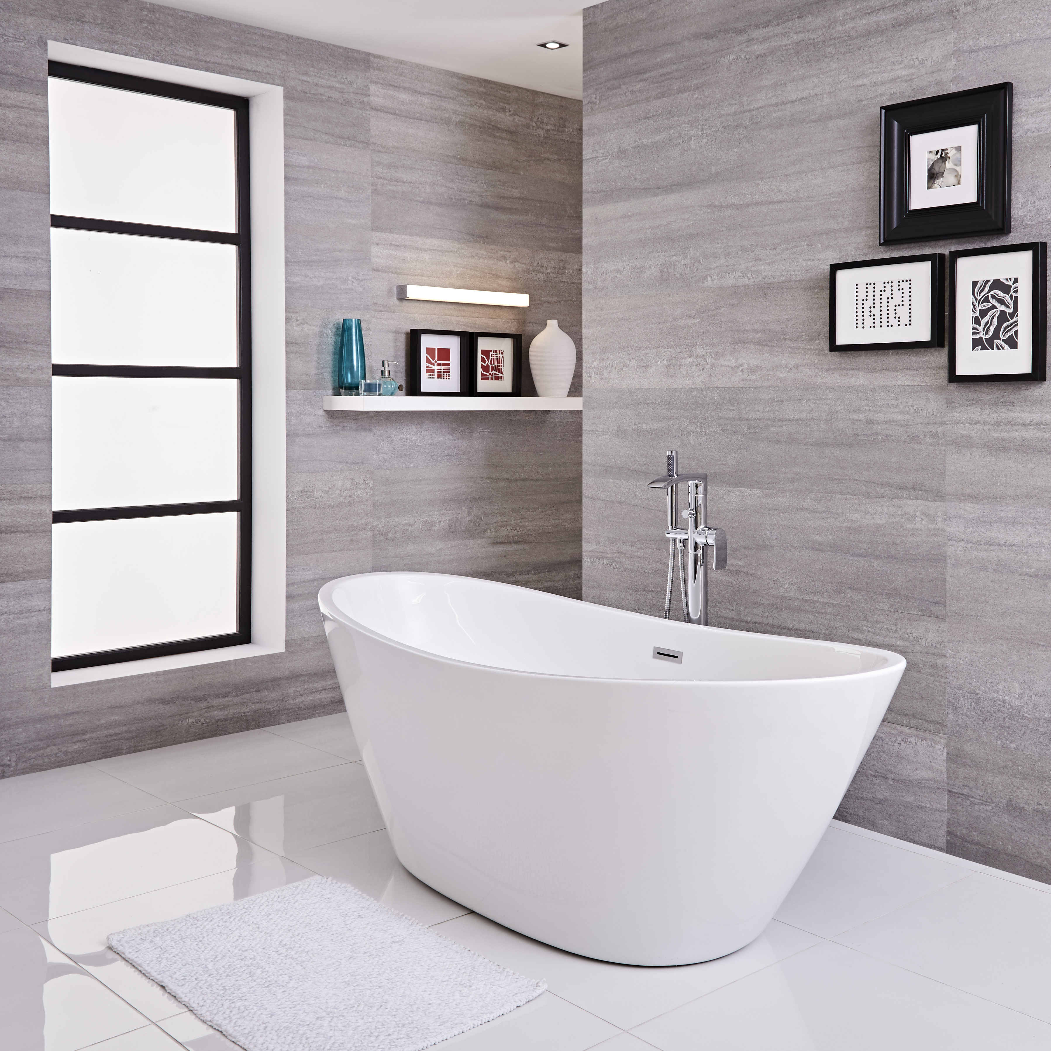 Bañera Exenta Oval Blanca 1700 x 785 x 670mm - Ashbury