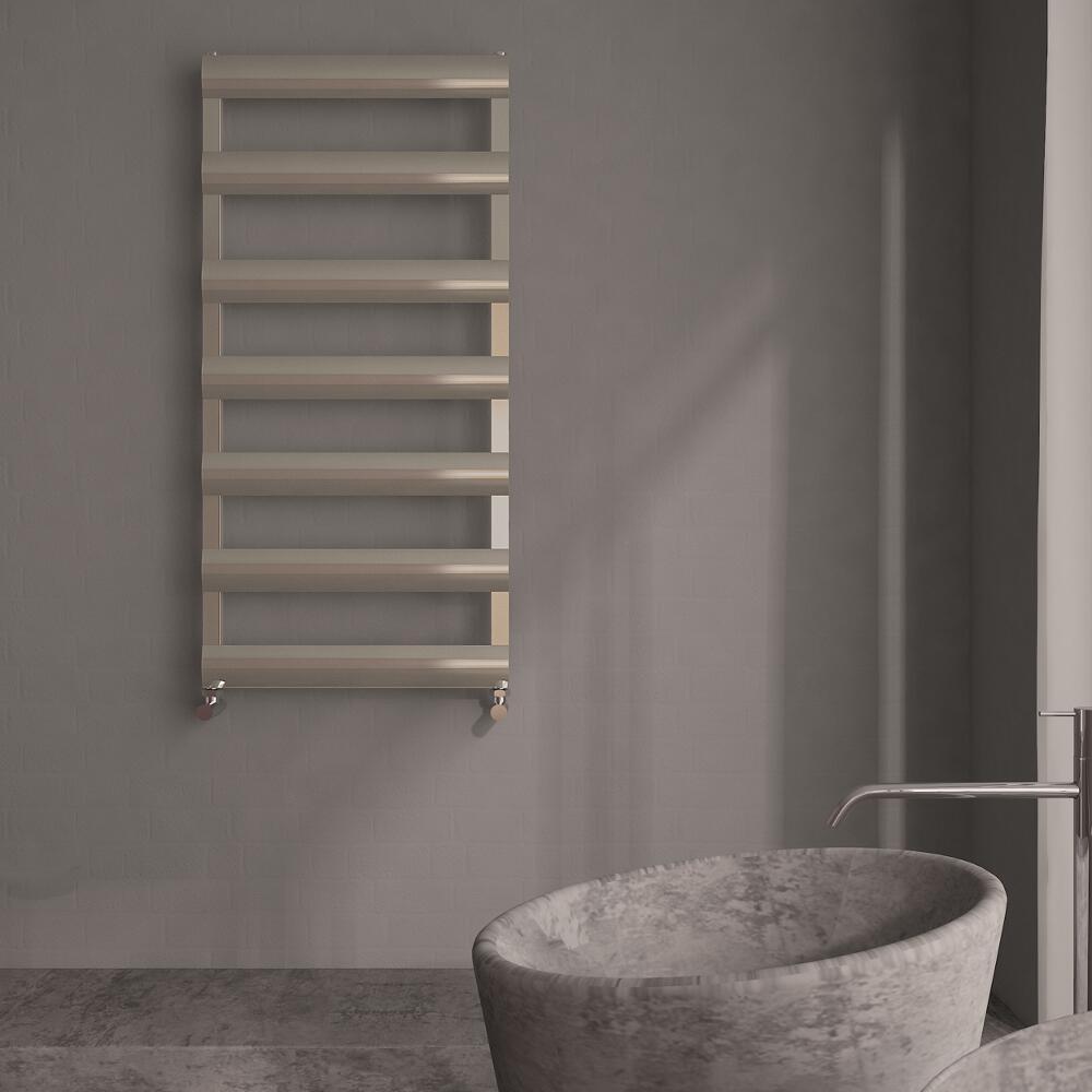 Radiador Toallero Plano - Cromo Cepillado - Aluminio – 1190mm x 500mm x 36mm - 531 Vatios - Gradus