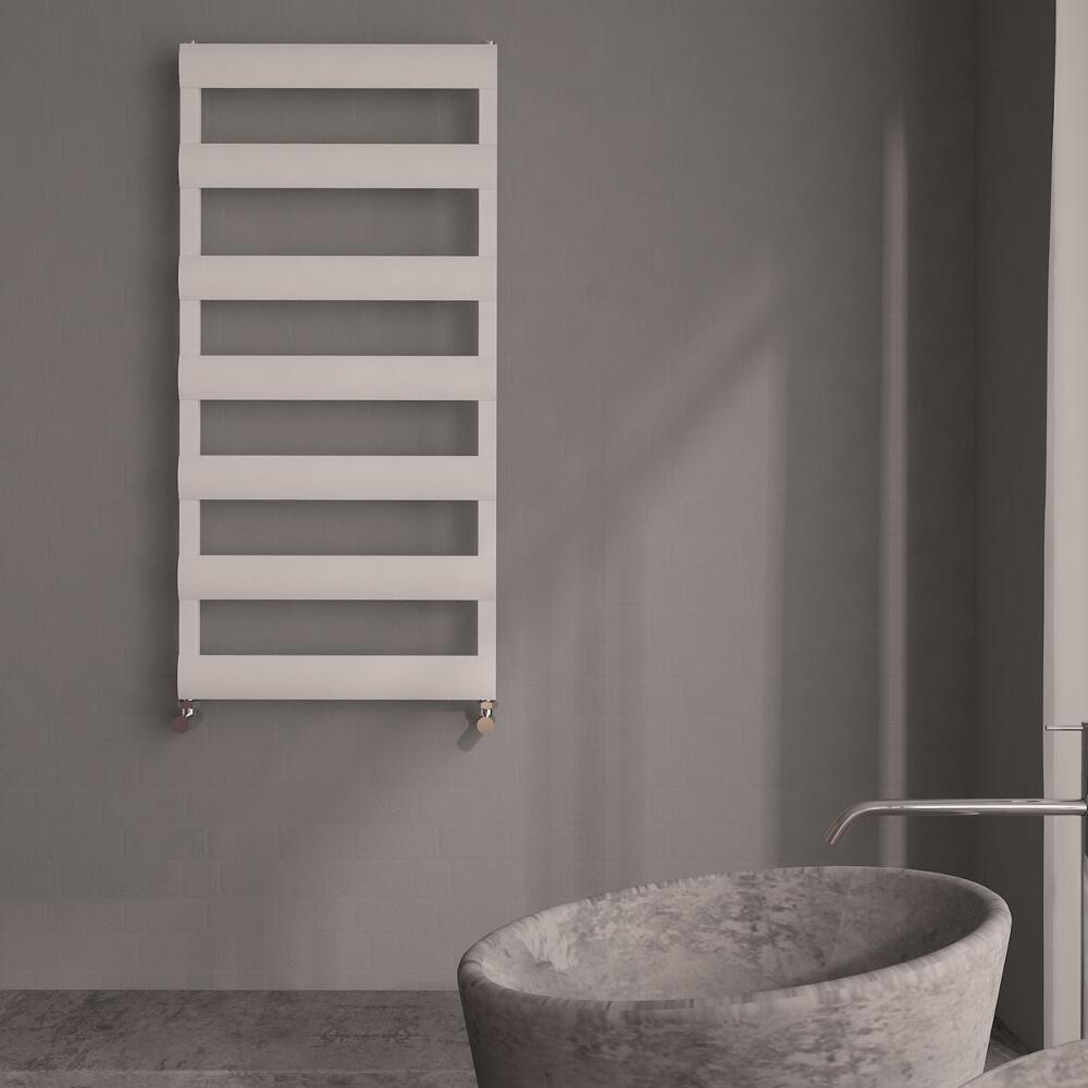 Radiador Toallero Plano - Blanco - Aluminio - 1190mm x 500mm x 36mm - 531 Vatios - Gradus