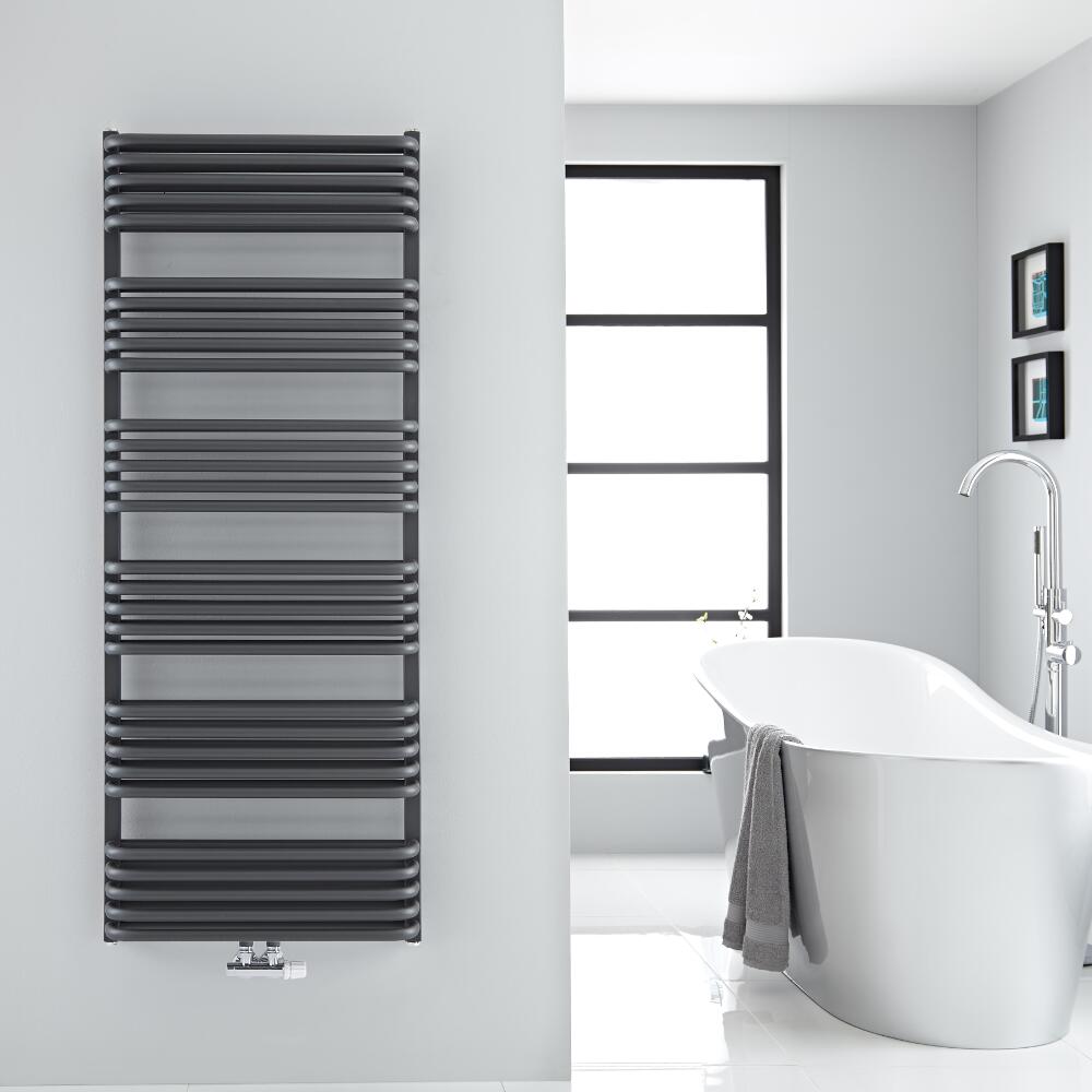Radiador Toallero con Conexión Central - Curvo - Antracita - 1533mm x 600mm - 1818 Vatios - Arch