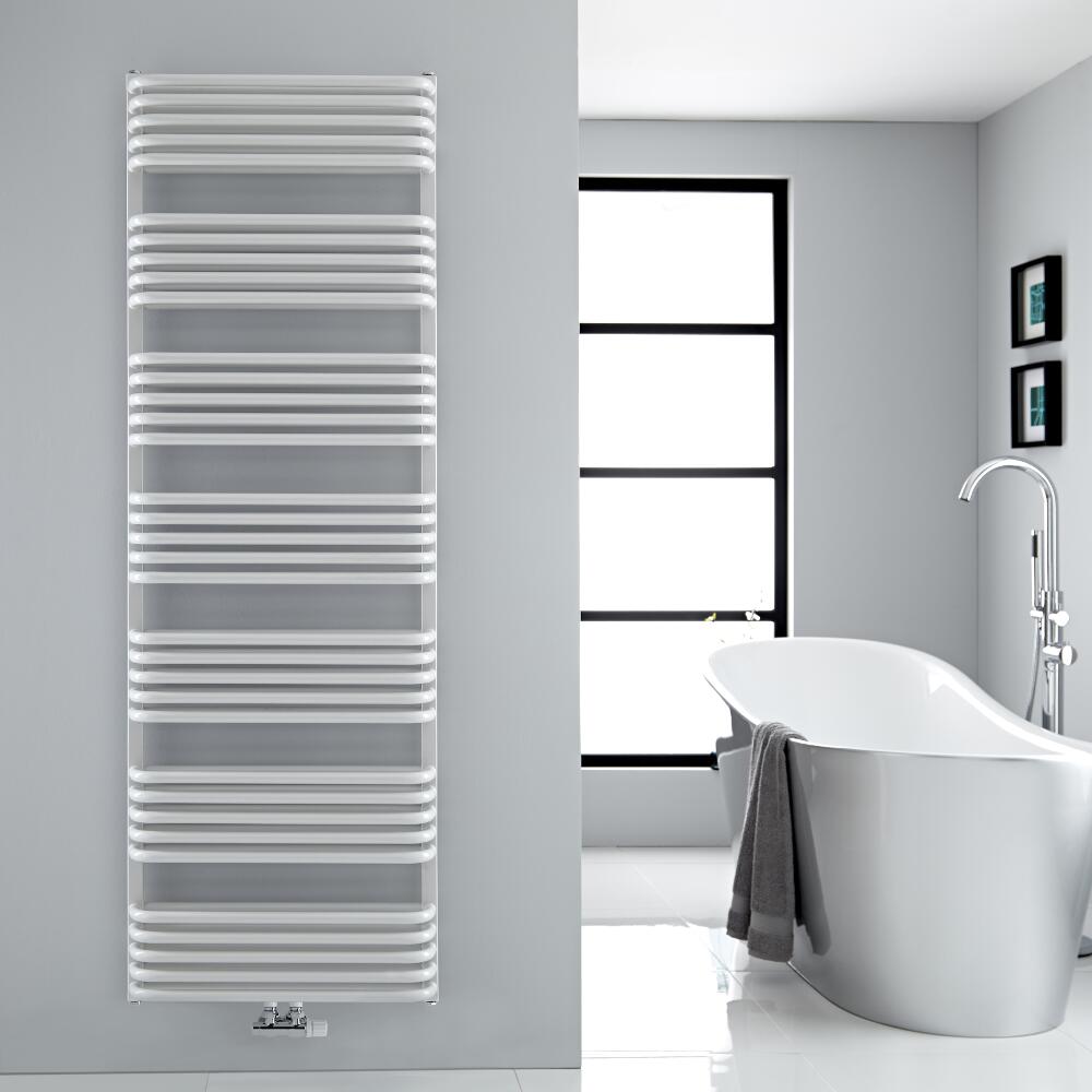 Radiador Toallero con Conexión Central - Curvo - Blanco - 1800mm x 600mm - 2083 Vatios – Arch