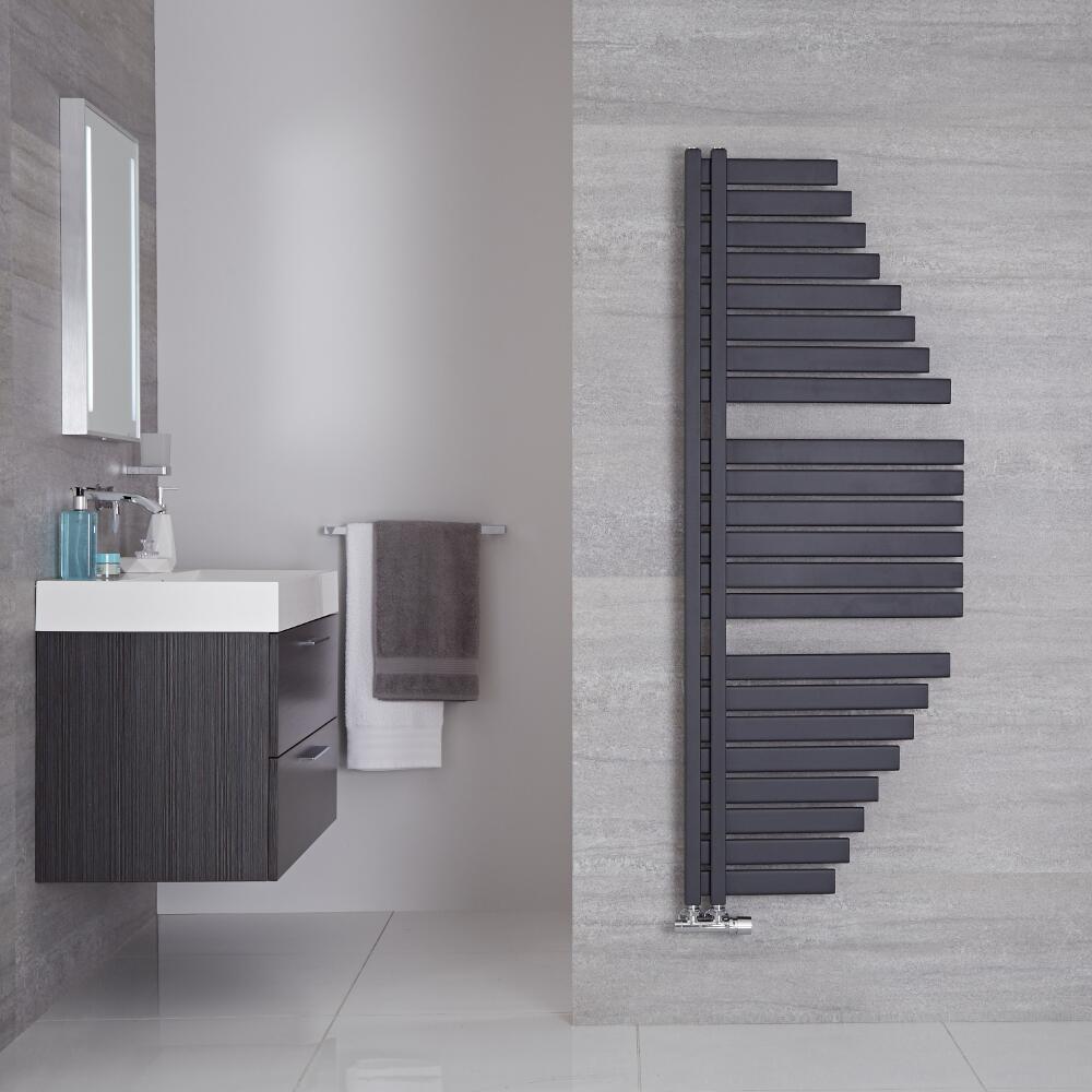 Radiador Toallero de Diseño Vertical - Color Antracita - 1460mm x 547mm - 769 Vatios - Lazio