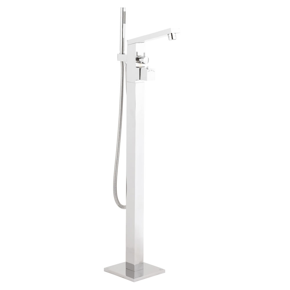 Grifo Mezclador Autoportante con Ducha de Mano para Bañera Independiente - Kubix
