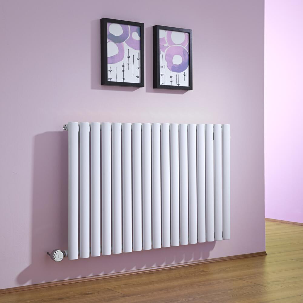 Radiador de Diseño Eléctrico Horizontal - Blanco - 635mm x 1000mm x 55mm - Elemento Termostático de 1000W - Revive