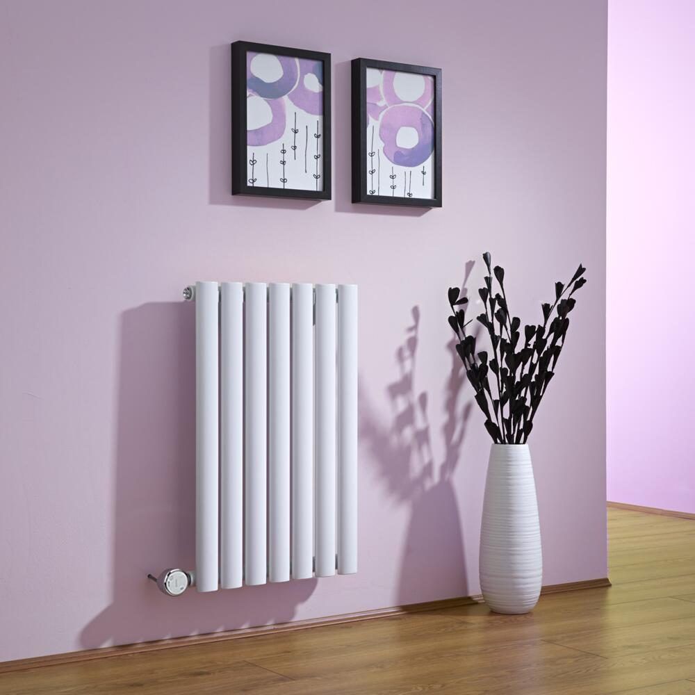 Radiador de Diseño Eléctrico Horizontal - Blanco - 635mm x 415mm x 55mm - Elemento Termostático de 400W - Revive