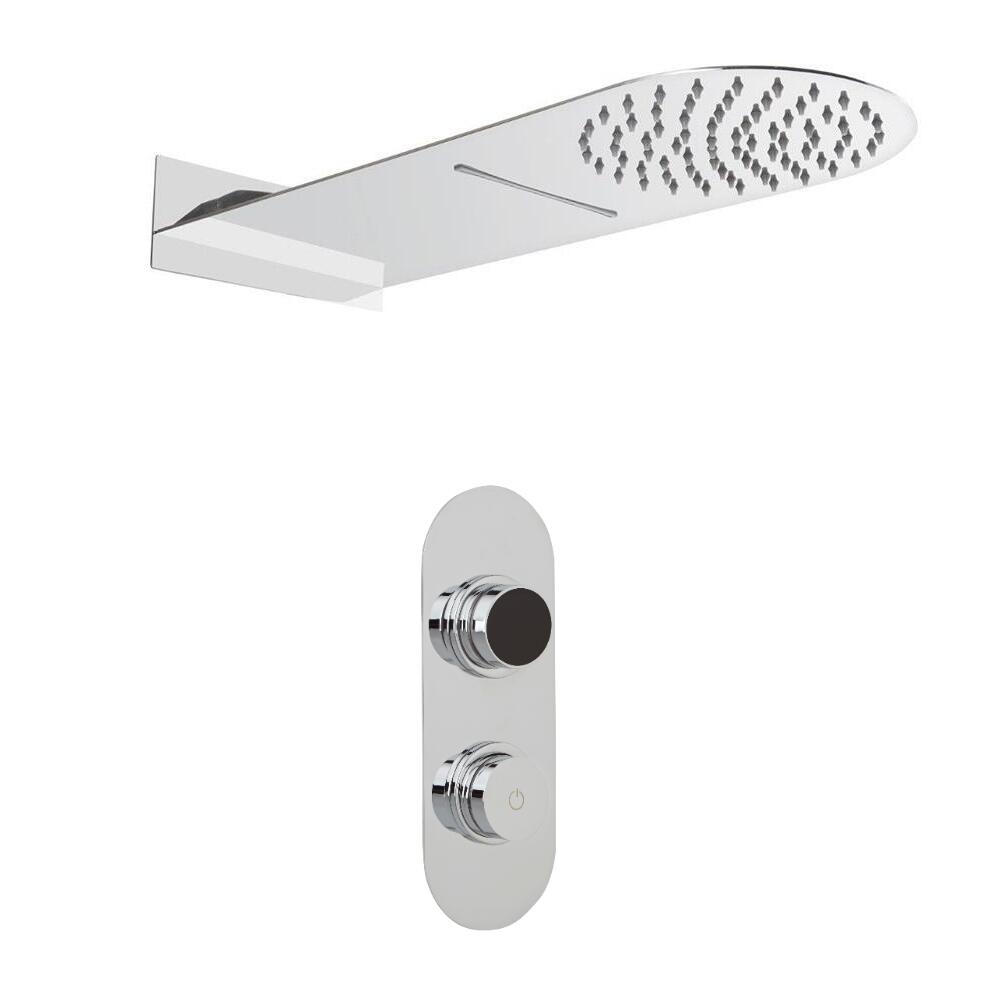 Ducha Digital con Sistema de Control de 2 Salidas con Alcachofa de Ducha de 2 Funciones Efecto Lluvia o Cascada