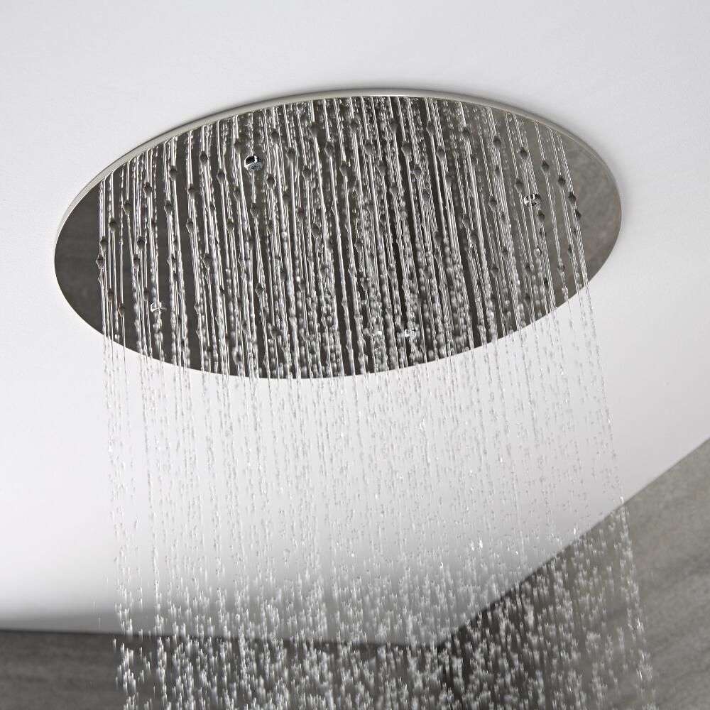 Alcachofa de Ducha Redonda Empotrable de Techo de Acero Inoxidable 400x400x51mm - Trenton
