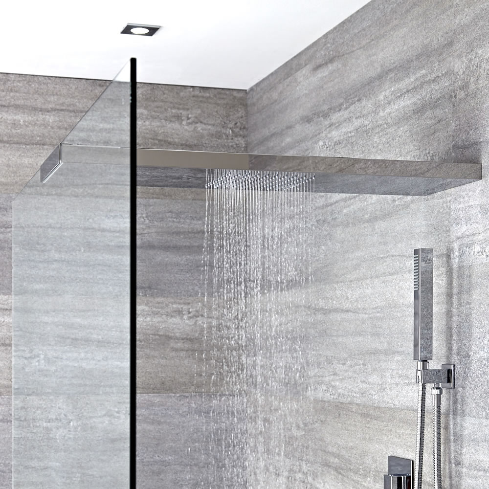 Alcachofa de Ducha 900x250mm con Brazo y Soporte para Mampara - Portland
