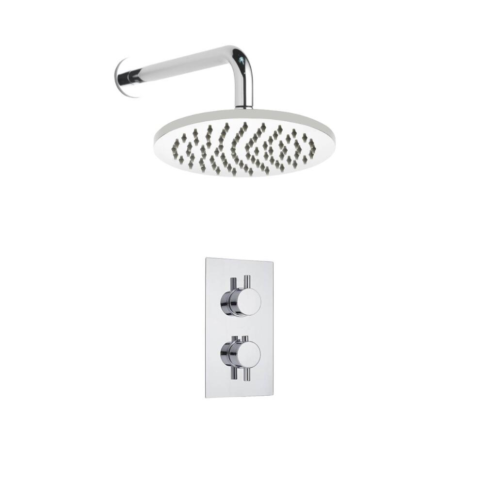 Conjunto de Ducha Termostático de 1 Función con Alcachofa de 200mm y Brazo de Ducha