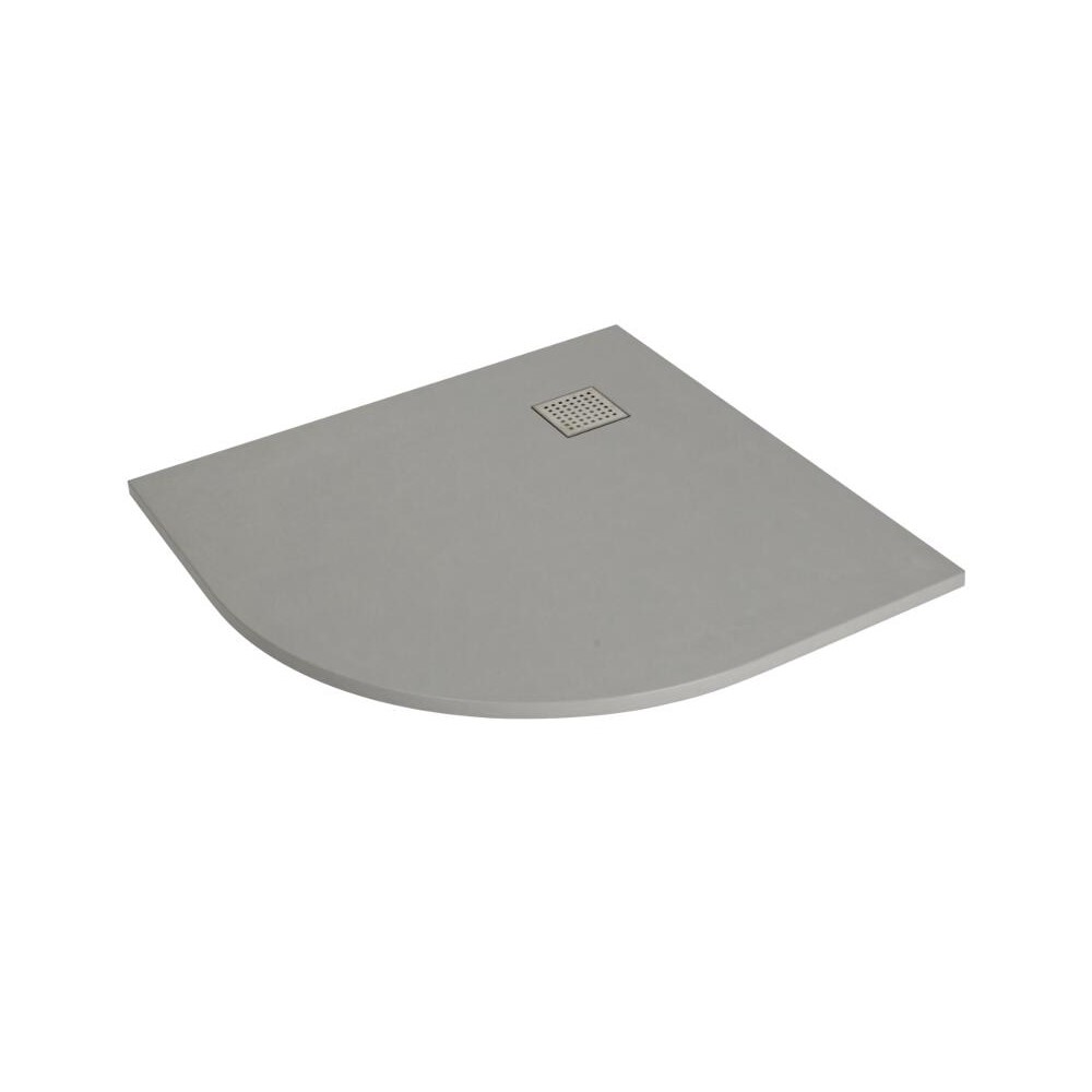 Plato de Ducha Angular Efecto Piedra de Color Gris Claro de 900mm