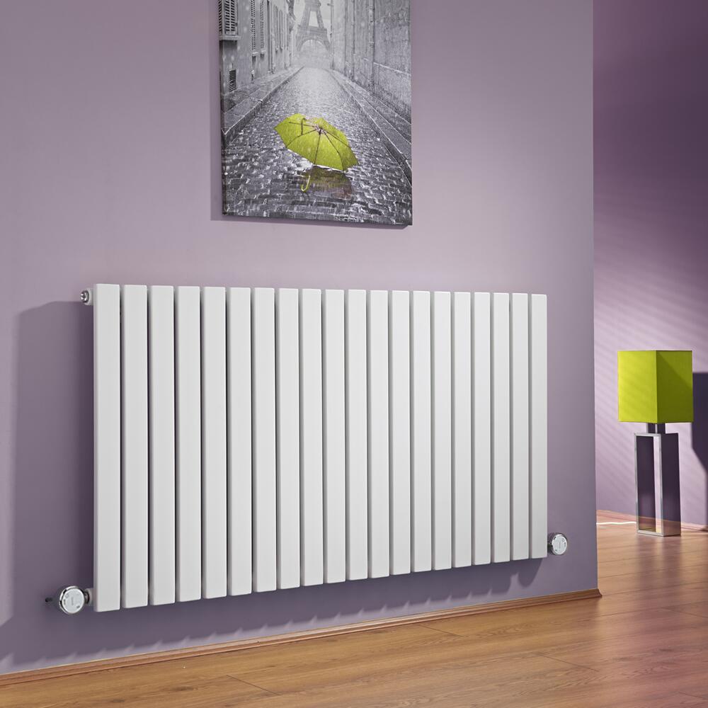 Radiador de Diseño Eléctrico Horizontal - Blanco - 635mm x 1180mm x 54mm - 2 Elementos de 600W - Sloane