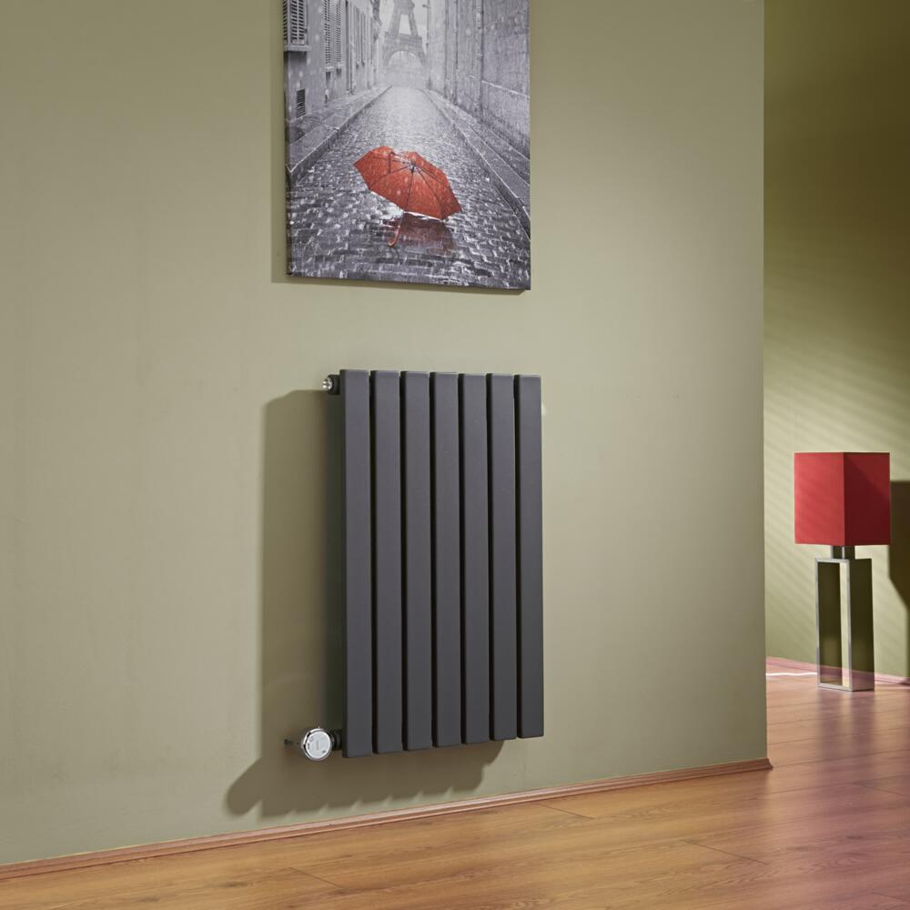 Radiador de Diseño Eléctrico Horizontal - Antracita - 635mm x 420mm x 54mm - Elemento Termostático de 400W - Sloane