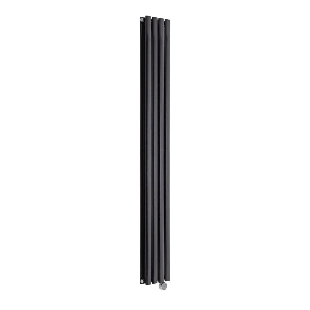 Radiador de Diseño Eléctrico Vertical Doble - Negro - 1780mm x 236mm x 78mm - 1 Elemento de 1200W - Revive