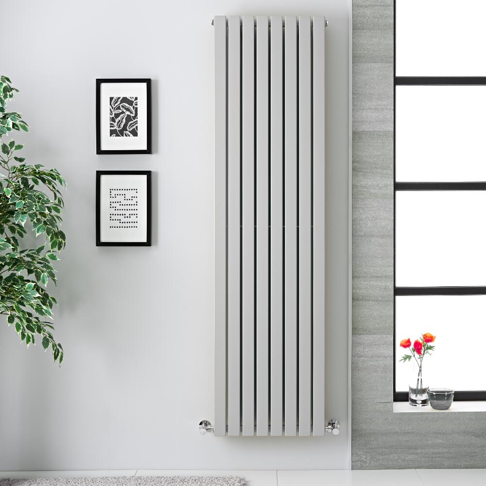 Radiador de Diseño Vertical - Doble - Gris Claro - 1780m x 472mm x 72mm - 1931 Vatios - Sloane