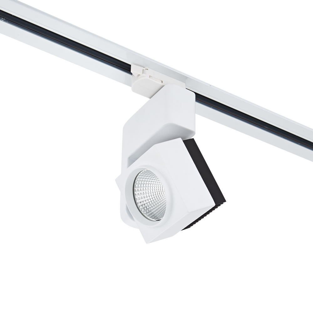 Biard Foco LED de 25W para Instalación en Carril de 3 Circuitos Disponible en Blanco Frío y Blanco Cálido - Blanco