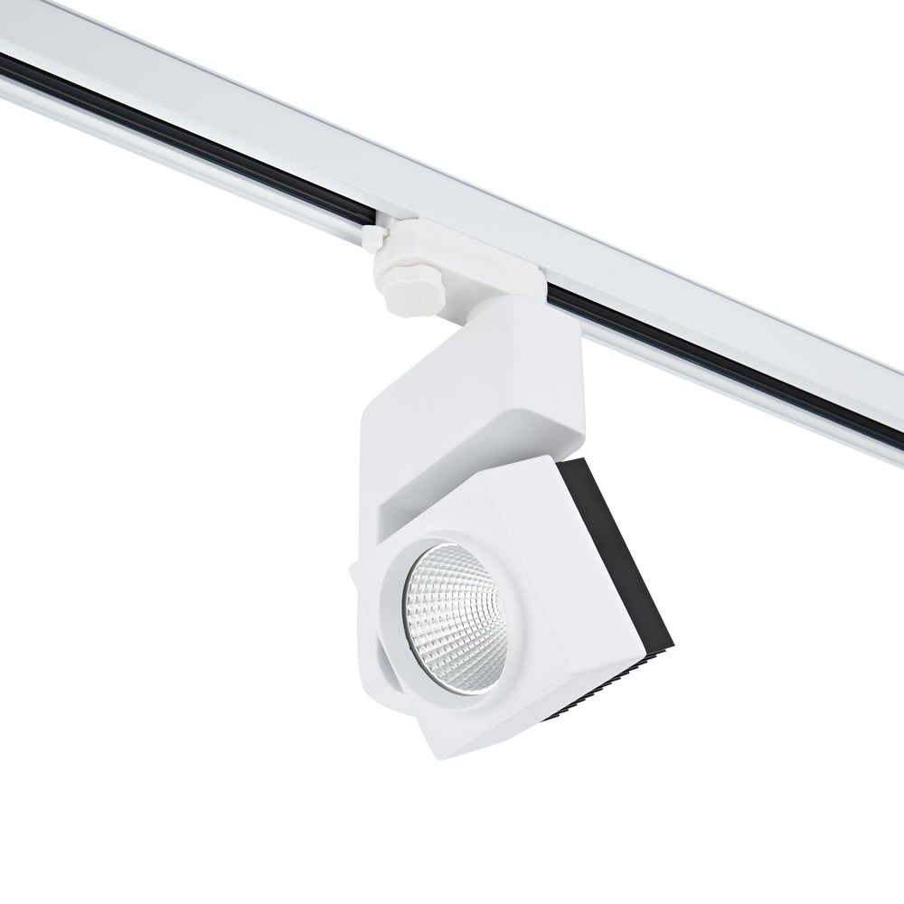 Biard Foco LED de 25W 110 x 81 x 233mm para Instalación en Carril de 3 Circuitos - Blanco