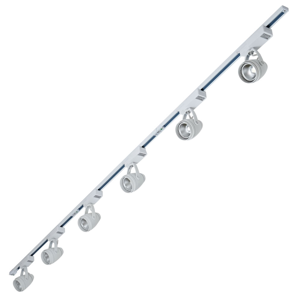 Biard Focos de Carril de Techo con 6 luces LED COB 3x 1m Blanco 12W