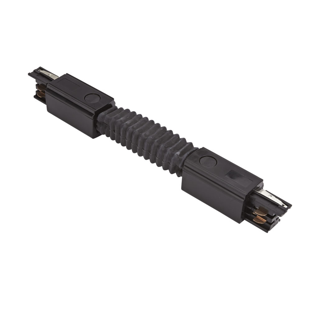 Conector Flexible para Carriles de 3 Circuitos- Negro
