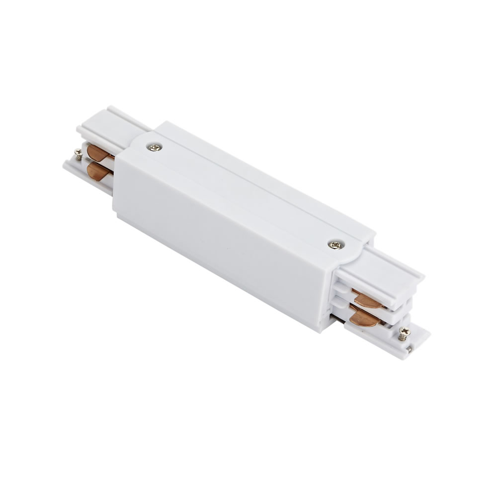 Biard Conector de Alimentación Recto Para Sistemas de 3 Circuitos - Blanco