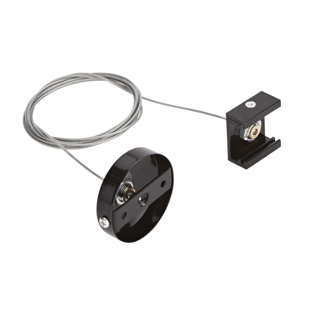 Conector para Colgar Carriles de 3 Sistemas al Techo - Negro