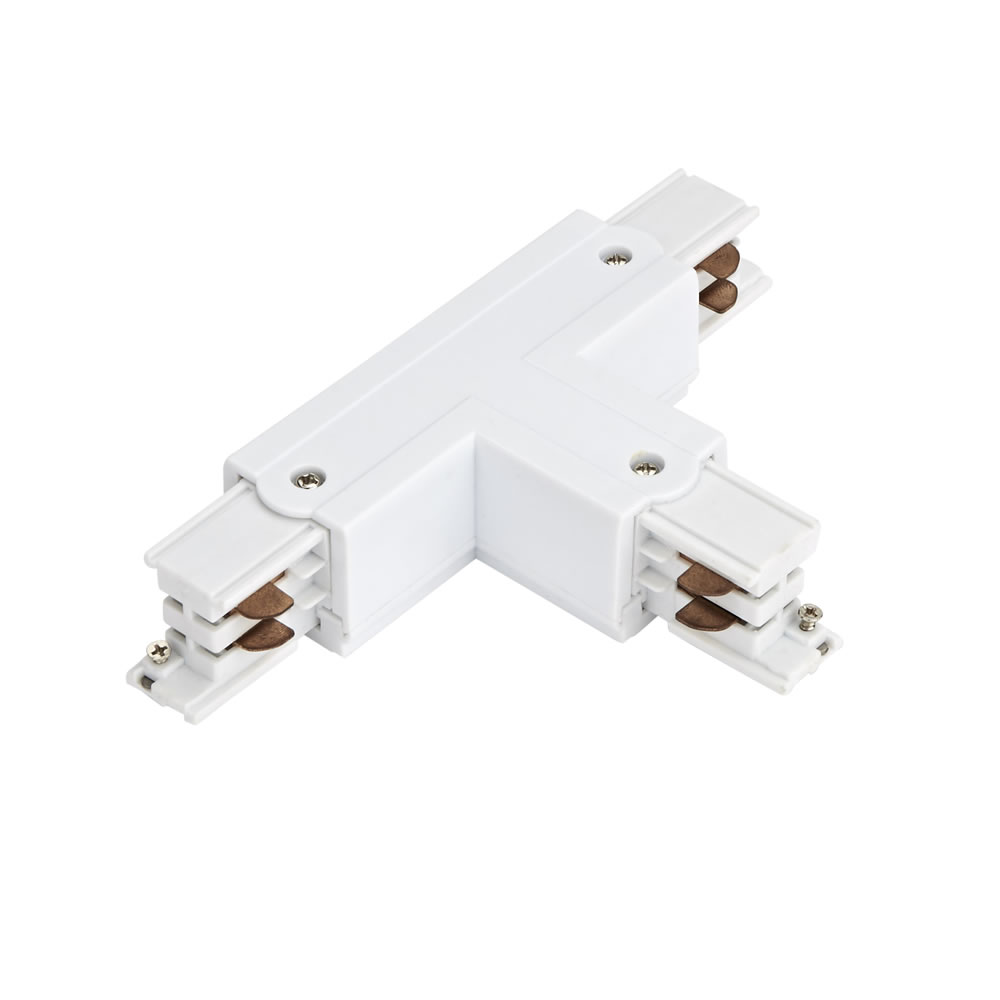 Biard Conector tipo T para carril de 3 Circuitos - Blanco