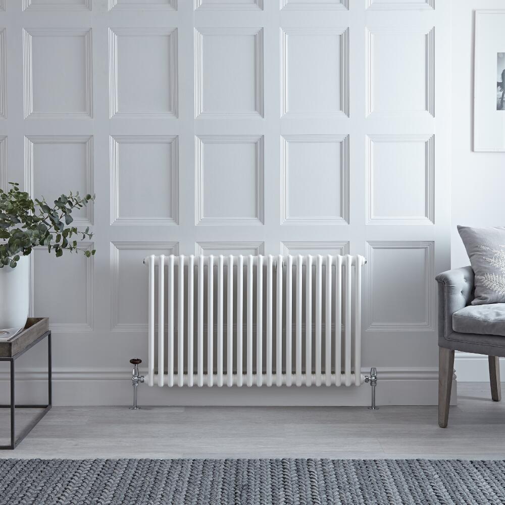 Radiador de Diseño Horizontal Doble Tradicional - Blanco - 600mm x 1013mm x 68mm - 1249 Vatios - Regent