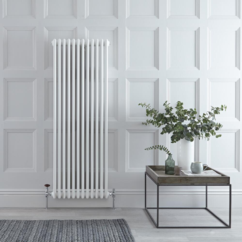 Radiador de Diseño Vertical Triple Tradicional - Blanco - 1500mm x 563mm x 100mm - 2081 Vatios - Regent