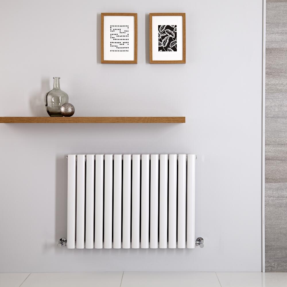 Radiador de Diseño Horizontal Doble - Blanco - 600mm x 834mm x 78mm - 1096 Vatios - Revive