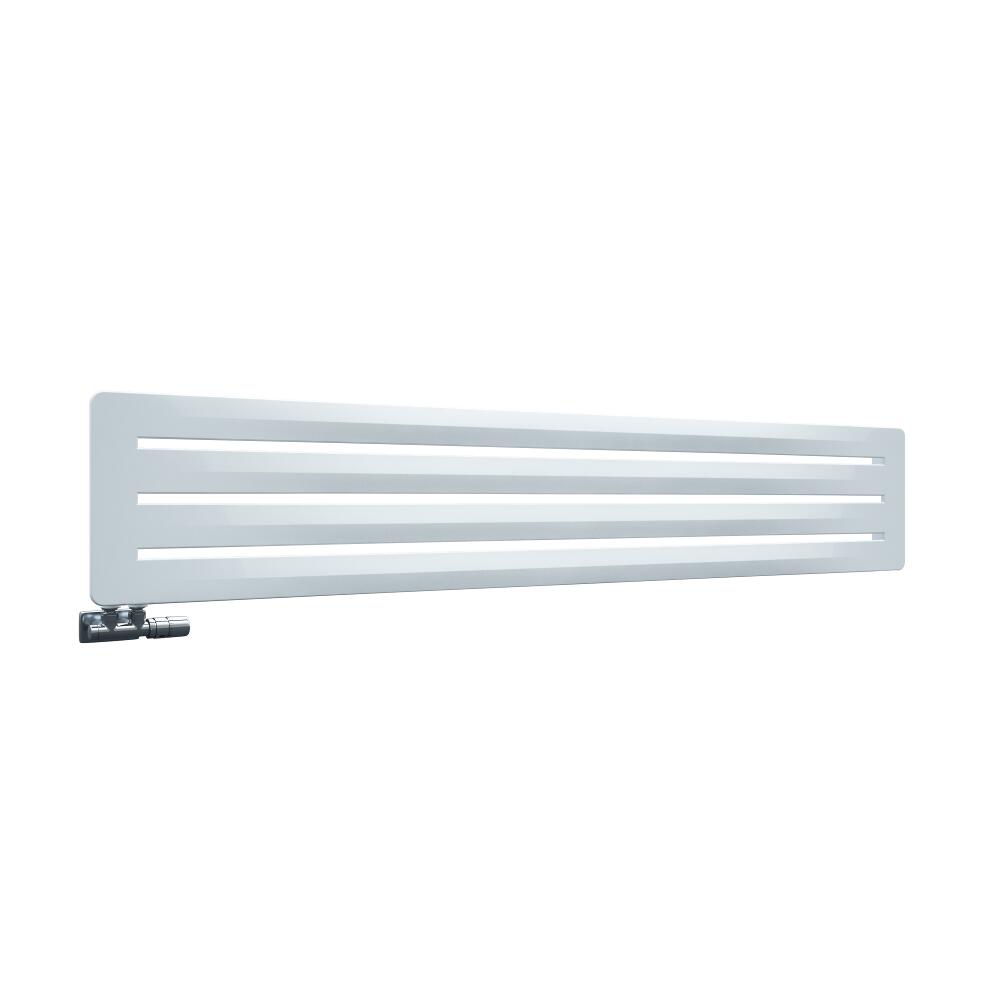 Radiador de Diseño Horizontal Con Conexión Central - Blanco - 325mm x 1800mm x 11mm – 737 Vatios - Leba