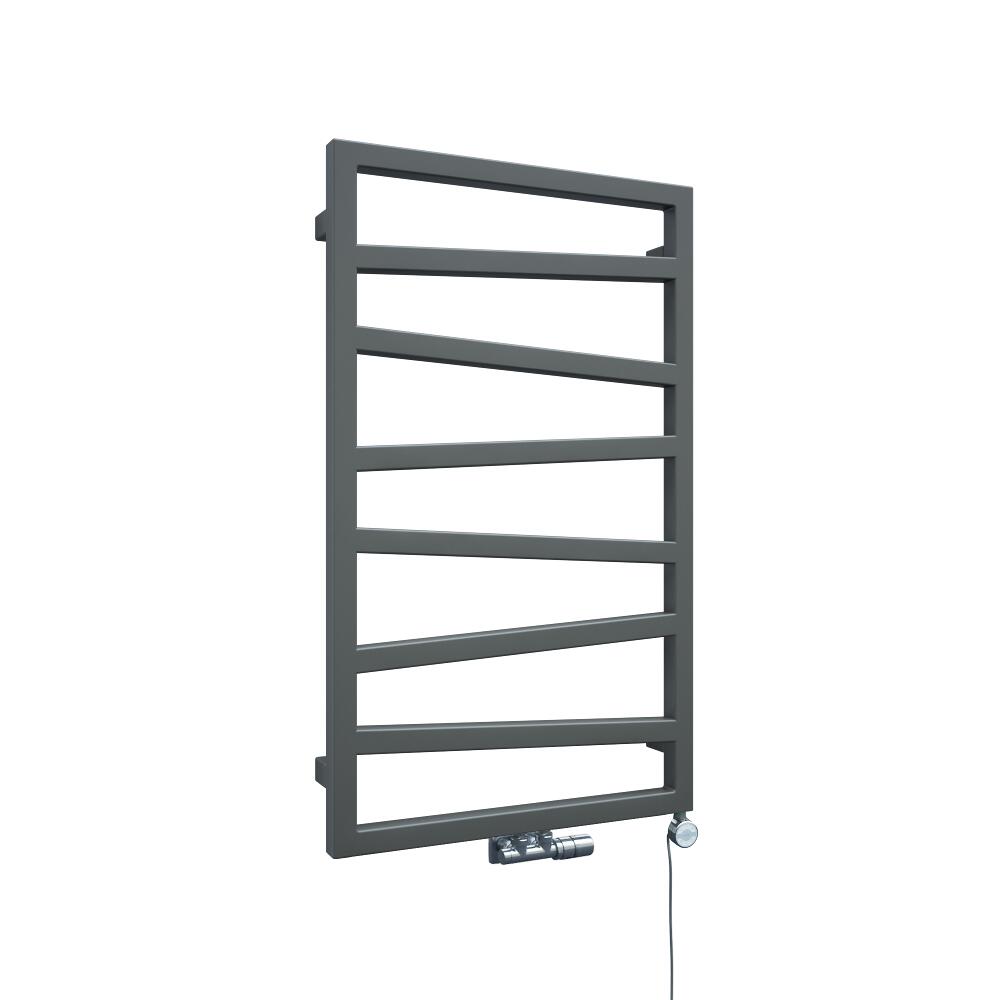 Radiador Toallero de Diseño Vertical Con Conexión Central - Plateado - 835mm x 500mm x 30mm - 405 Vatios - Torun