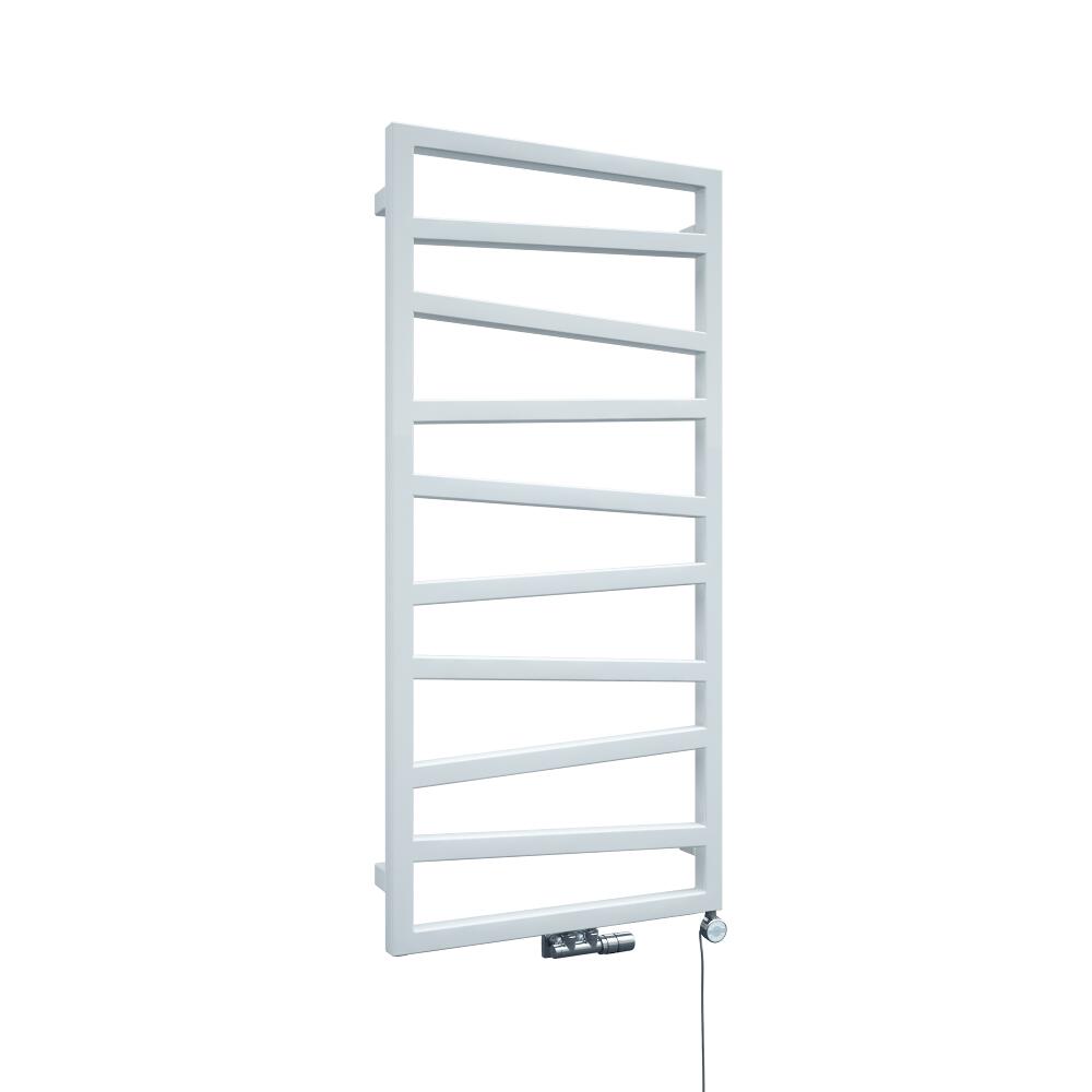 Radiador Toallero de Diseño Vertical Con Conexión Central - Blanco - 1070mm x 500mm x 30mm - 514 Vatios - Torun