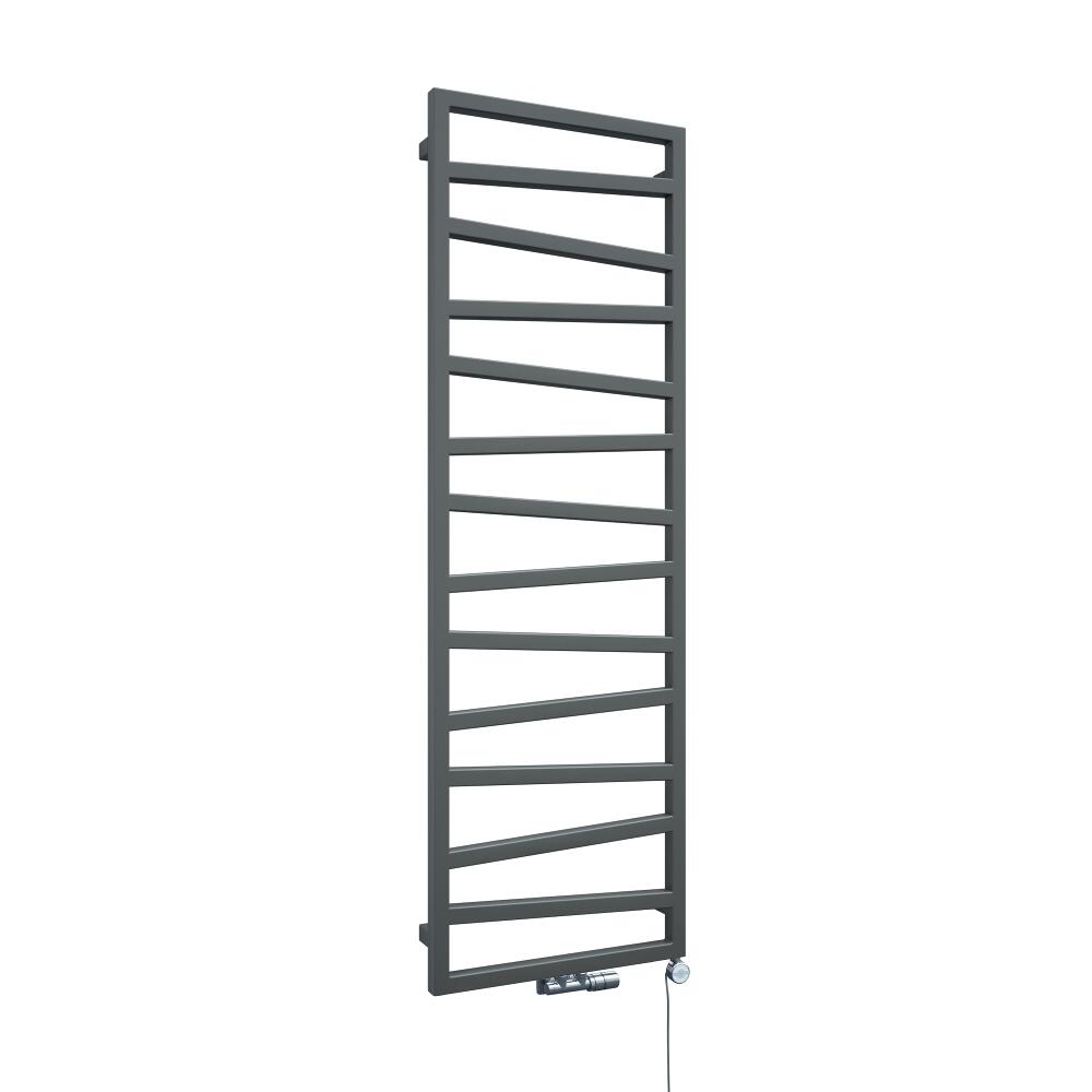 Radiador Toallero de Diseño Vertical Con Conexión Central - Plateado - 1545mm x 500mm x 30mm - 736 Vatios - Torun