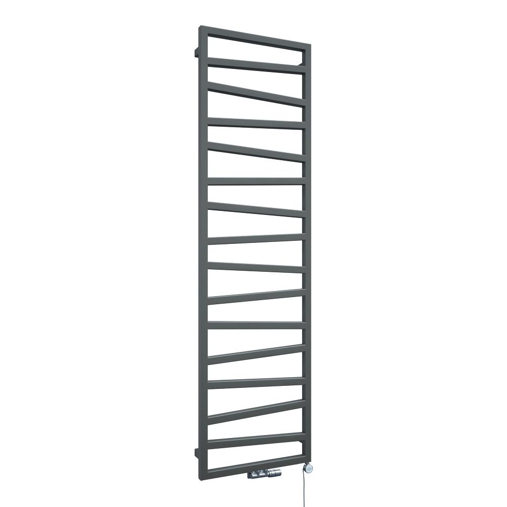 Radiador Toallero de Diseño Vertical Con Conexión Central - Plateado - 1780mm x 500mm x 30mm - 794 Vatios - Torun