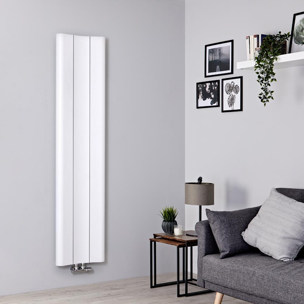 Radiador de Diseño Vertical - Aluminio - Blanco - 1600mm x 370mm - 869 Vatios - Aloa
