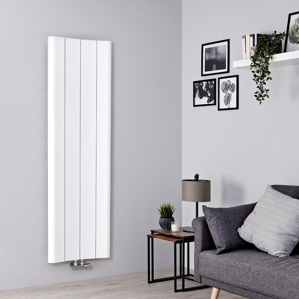 Radiador de Diseño Vertical - Aluminio - Blanco - 1600mm x 495mm - 1068 Vatios - Aloa