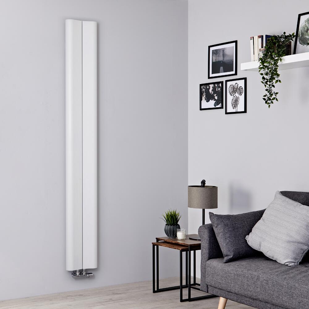 Radiador de Diseño Vertical - Aluminio - Blanco - 1800mm x 245mm - 652 Vatios - Aloa