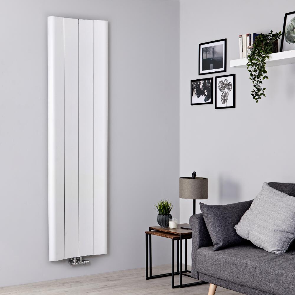 Radiador de Diseño Vertical - Aluminio - Blanco - 1800mm x 495mm - 1201 Vatios - Aloa