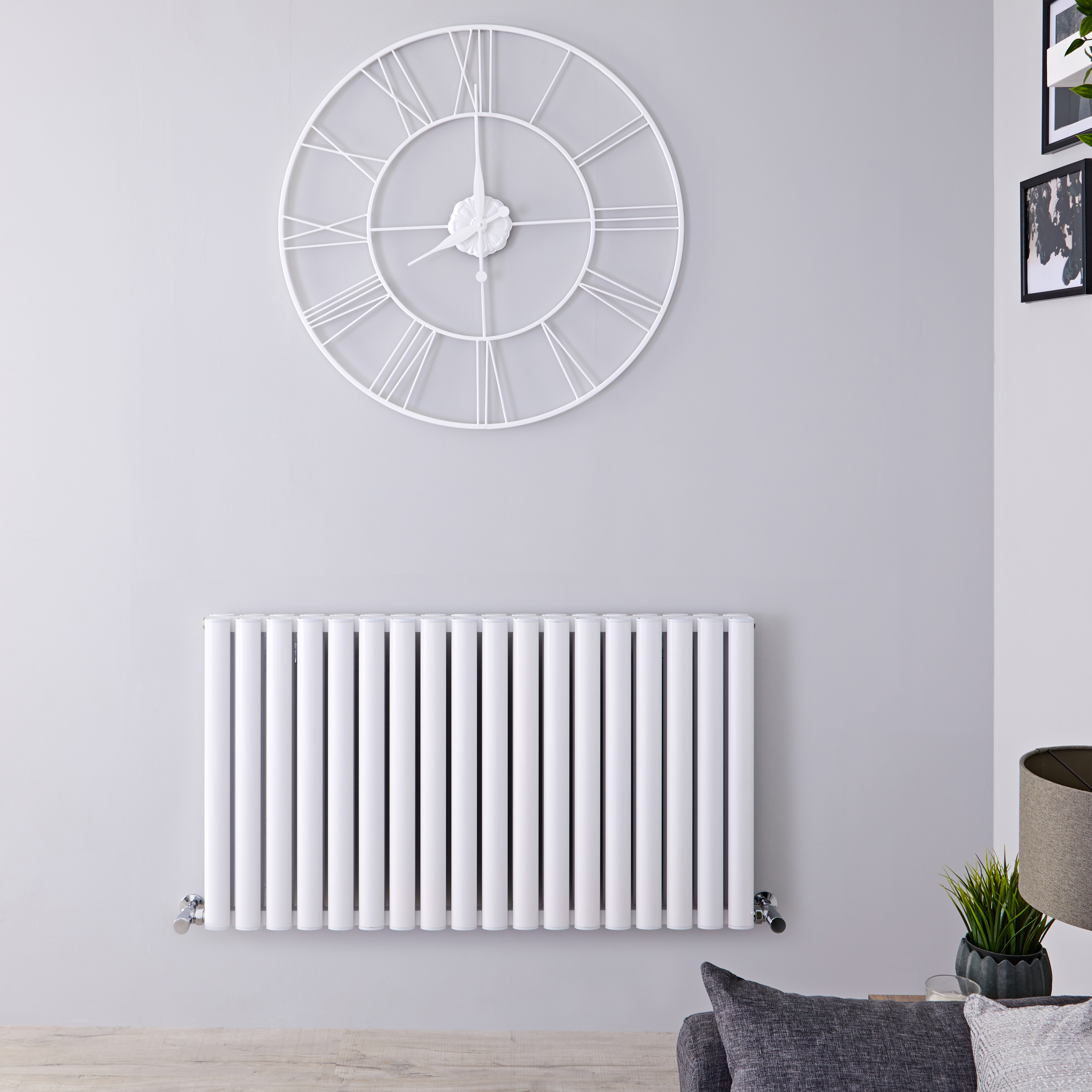 Radiador de Diseño Horizontal Doble - Blanco - 600mm x 1070mm x 76mm - 2067 Vatios - Revive Air