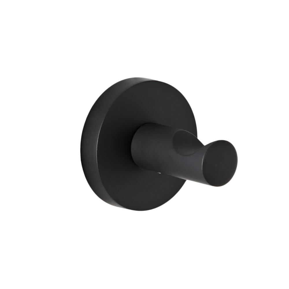 Percha de Baño para Batas, Toallas y Albornoces con Acabado de Color Negro - Nox