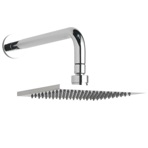 Alcachofa de Ducha Cuadrada Orientable de Acero Inoxidable 200 x 200mm con Brazo de Ducha
