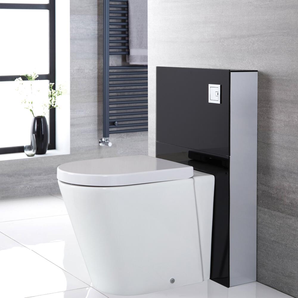 Kit para Inodoro Adosado Negro de 500mm Completo con Inodoro WC - Saru