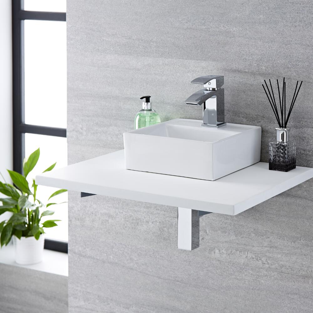 Lavabo Suspendido Cuadrado de Cerámica 280x280mm - Halwell